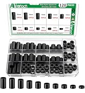 Aienxn 120PCS Black Nylon Spacers Kit, ID 6.2mm, OD 11mm- 3mm, 4mm, 5mm, 6mm, 8mm, 10mm, 15mm, 18...