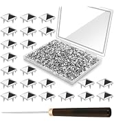 CXIIPOL 1300 Pieces 10 mm Silver Pyramid Studs for Clothing, Four-jaw Square Metal Studs for Craf...