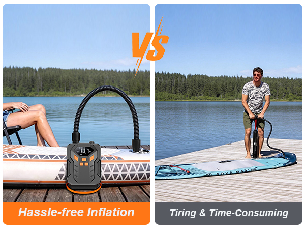 Inflate your SUP effortlessly with the electric paddle board pump.