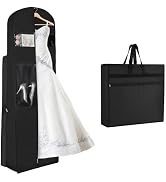KEEGH Wedding Dress Garment Bag, Bridal Bag for Gowns 72 in, Black | Tri-fold,With 4 Accessory Po...