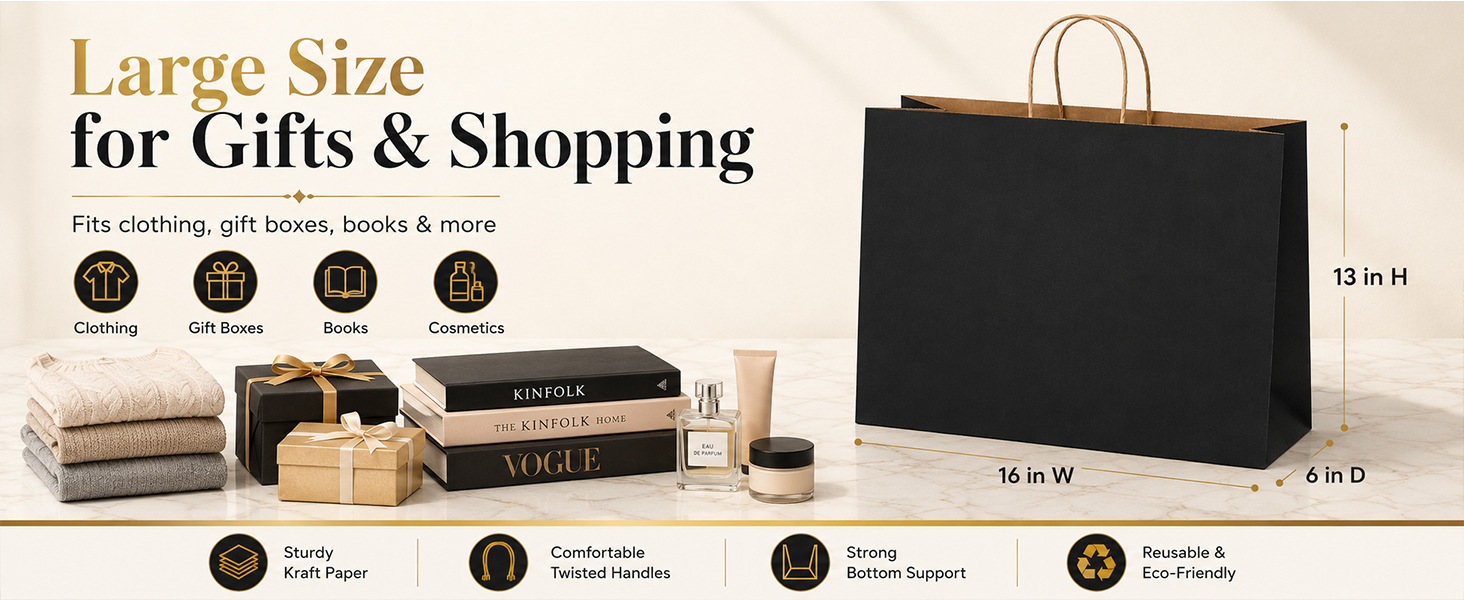 Black kraft Paper Bags