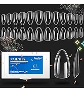 Beetles Gel Nail Tips Soft Nail Extension Set?504Pcs 12 Sizes Pre-Shape Clear Short Almond Nail T...