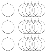 JIALEEY 100PCS Wine Glass Charm Rings 25mm Silver Plated Open Jump Ring Earring Beading Hoop for ...