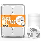 Summerbrite 50 Pcs NFC Tags NTAG215 Blank NFC Cards Stickers, Rewritable Programmable NFC 215 Chi...