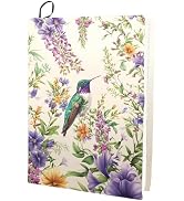 CRASPIRE Hummingbird Stretchable Book Cover Flower Animal Washable Reusable Large Nylon Book Prot...