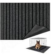Mluyeri Dog Crate Mat 63"x47" Extra Thick Waterproof Non-Slip Kennel Pad, Absorbent Striped Desig...