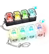 2 Pcs Keyboard Fidget Toy, Fidget Keychain Keyboard with LED Lights, Stress Relief Clicker Fidget...