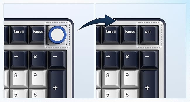 RK ROYAL KLUDGE X104 keyboard detachable volume knob for work and media, speeding audio control