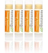 Kosmatology Organic Orange Vanilla Lip Balm - Orange Sweetness 4 Pack | Beeswax Free | Vegan | 10...