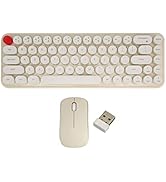 Keyboard Mouse Combo, 2.4G 68 Retro Silent Keys Keyboard Mouse Set Energy Saving Low Consumption ...