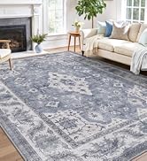 LUMI Washable Area Rug 4x6 for Living Room, Ultra Soft Stain Resistant Carpet with Non Slip Rubbe...