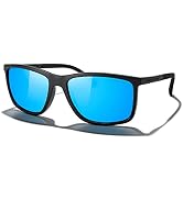 MERRY'S Unisex Rectangle Polarized Sunglasses For Fishing Driving Golf Aluminum Temple S8658