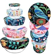 Revahope 5 Pieces Bowl Covers Reusable, 5 Size Elastic Cloth Bowl Covers for Bread Proofing, Food...