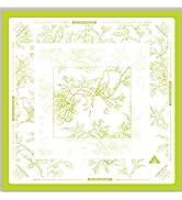Tongyanat 31.5" x 31.5" Mahjong Mat, Lime Green Floral Bird Pattern Mahjong Table Cover, Non-Slip...