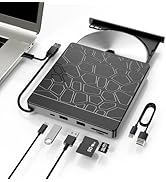 APPINESSEY External Blu-ray Drive for Laptop - Portable 5-in-1 USB 3.0 BD Reader, DVD/CD Drive wi...