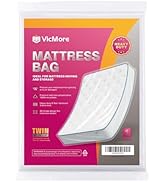 VICMORE Heavy-Duty Twin and XL Mattress Bag for Moving 39-Inch by 96-Inch Waterproof Mattress Sto...