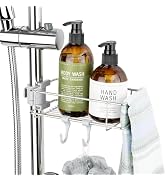 DeHUB Stainless Shower Caddy 7" with Hooks for Bathroom, Shower, Sink, Countertop, Shampoo, Soap,...