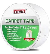 YYXLIFE Double Sided Carpet Tape for Area Rugs Carpet Adhesive Removable Multi-Purpose Rug Tape C...