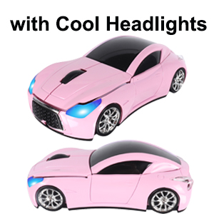 Wireless Mouse Cute Pink Car Mice Portable Compact Novelty Cool Fun Funny USB Girly Mouse