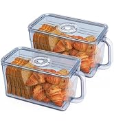 Gifhomfix 2 PCS Bread Box for Homemade Bread Airtight Bread Boxes for Kitchen Counter, Time Recor...