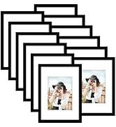 Picrit A4 Picture Frame Set of 12, Display 6x8 with Mat or 8.3x11.7 Without Mat, Photo Frames for...