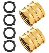 Sanpaint 2 Pack Garden Hose Adapter,Brass Hose to Hose Swivel, 3/4-Inch Hose Connector with 4 Ext...