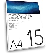 A4 Extra Fine Grade Watercolor Pad, 15 Sheets, 300 GSM, Cold Pressed, Acid Free, Professional Pap...