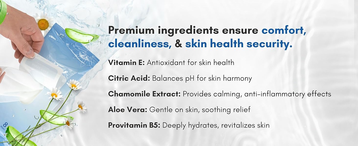 Premium ingredients ensure comfort cleanliness skin health