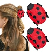 2 PCS Ladybug Hair Claws Clips Funny Beetle Hair Clips for Women Girls | Cute Animal Hair Accesso...