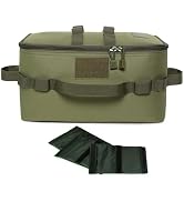 Tactical Camping Storage Bag 11L, 600D Nylon Cookware Organizer with Adjustable Dividers and Moll...