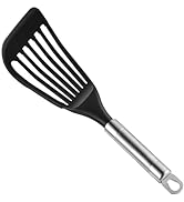 KSENDALO Fish Spatula for Nonstick Cookware, Slotted Spatula with Silicone Wrapped European Nylon...
