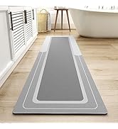 MontVoo-Bath Mat Rug Runner Long Bathroom Mat Rug Non Slip Super Absorbent Stain Resistant Quick ...