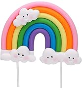 Rainbow Cake Topper, Colorful Soft Pottery Decoration for Birthday Party, Wedding Cake Supplies, ...