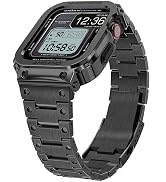 amBand Stainless Steel Band and Case Compatible with Apple Watch Series 8/7 45mm, MF Pro Rugged P...