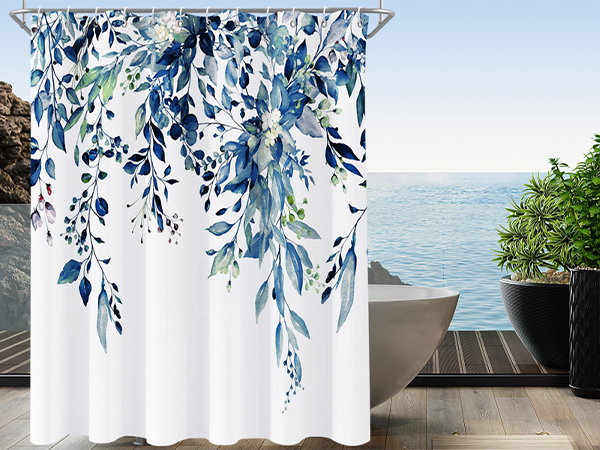 blue shower curtains