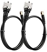Boobrie 2-Pack Upgraded SMA Male to N Male RG58 Cable 1.64ft SMA to N Type Coax Antenna Jumper Ca...