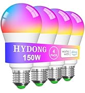 HYDONG Smart Light Bulbs, 15W Color Changing Light Bulbs Compatible with Alexa Only, A19 Alexa Li...