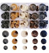 Assorted Buttons for Sewing, 135Pcs 4-Hole Round Blazer Buttons, 5 Color 3 Size (15mm, 20mm, 25mm...