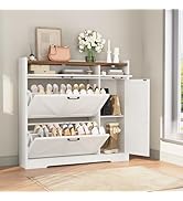 HOOBRO Shoe Cabinet for Entryway, Shoe Organizer Cabinet, Freestanding Shoe Organizer with 2 Flip...