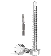 VGBUY Self Drilling Screws for Metal,410 Stainless Steel Self Tapping Sheet Metal Screws,Self Tap...