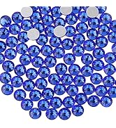 beadsland 1440 Piece Flat Back Crystal Rhinestones Round Gems,1.3mm-6.5mm,Sapphire(SS20(4.6-4.8mm))