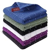INFICRIME Wash Cloth 6 Pack 100% Cotton, Soft Absorbent Washcloths for Face, Body & Bathroom, Qui...