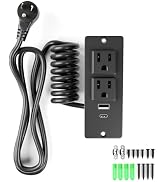 OELFFOW Drawer Outlet Kit, Recessed Furniture Power Strip - Clutter-Free Drawer Socket with USB-A...