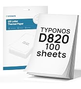 TYPONOS D820 Thermal Printer Paper 8.5 x 11 Inch US Letter Size, Advanced Thermal printing Paper ...