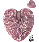 Wireless Bluetooth Mouse Cute Pink Love Heart Shinning Led Light Silent Portable Lightweight USB ...