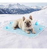 YQLKYMLO Cooling Mat for Medium Dog, Waterpoof Q-Max>0.5 Breathable Cold Crate Pad for Puppy Cat,...