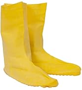 Cordova LBC10 Hazmat/Nuke Boots, .75 MM Thickness, Natural Rubber, Yellow, Unlined, 12-Inch Lengt...