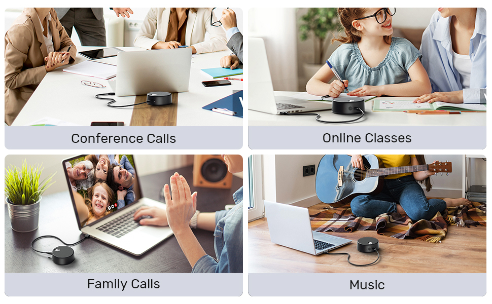 USB Computer Speakers with Microphone, PC Laptop Speaker with Mic