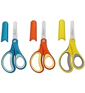 LIVINGO 3 Pack 5” Kids Scissors, Left/Right Handed Blunt Stainless Safety Toddler Preschool Child...