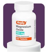 Rugby Magnesium Oxide 400 mg Tablets - Dietary Supplement - Gluten-Free - 120 Tablets